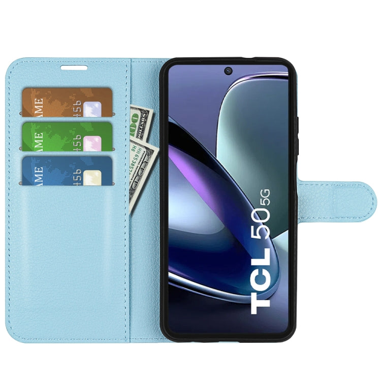 For TCL 50 5G Litchi Texture Horizontal Flip Leather Phone Case with Holder