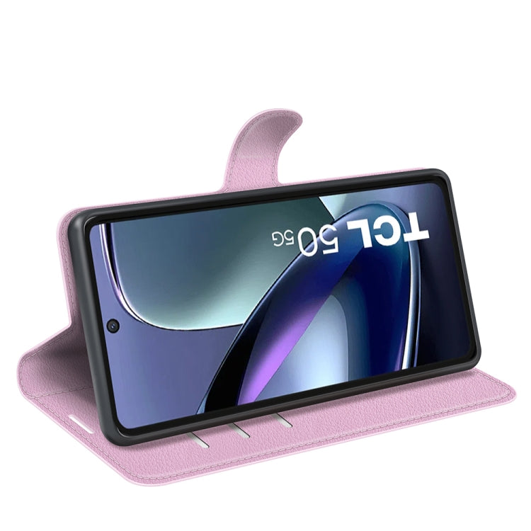 For TCL 50 5G Litchi Texture Horizontal Flip Leather Phone Case with Holder
