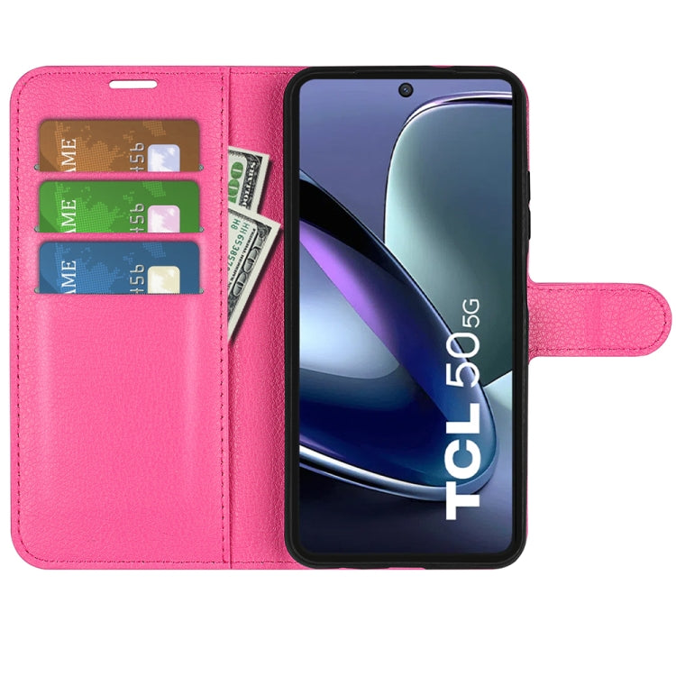 For TCL 50 5G Litchi Texture Horizontal Flip Leather Phone Case with Holder