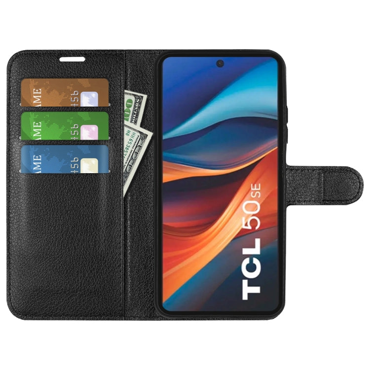 For TCL 50 SE Litchi Texture Horizontal Flip Leather Phone Case with Holder