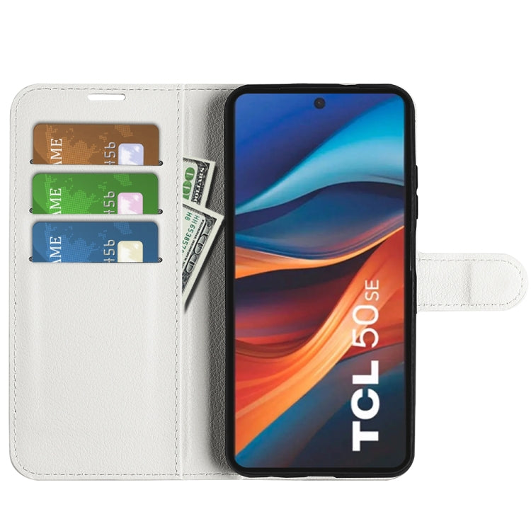 For TCL 50 SE Litchi Texture Horizontal Flip Leather Phone Case with Holder
