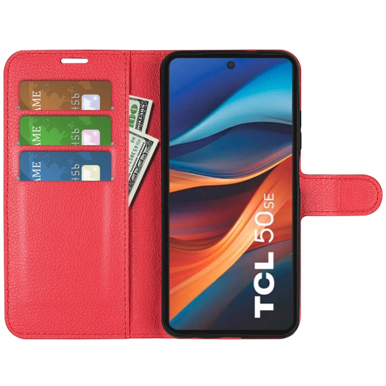 For TCL 50 SE Litchi Texture Horizontal Flip Leather Phone Case with Holder