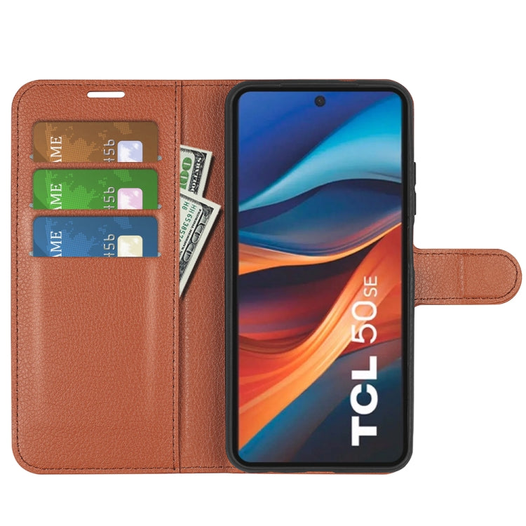 For TCL 50 SE Litchi Texture Horizontal Flip Leather Phone Case with Holder