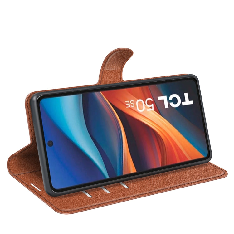 For TCL 50 SE Litchi Texture Horizontal Flip Leather Phone Case with Holder