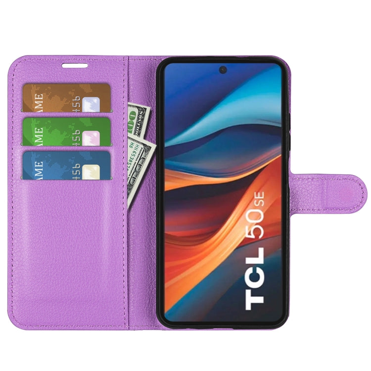 For TCL 50 SE Litchi Texture Horizontal Flip Leather Phone Case with Holder