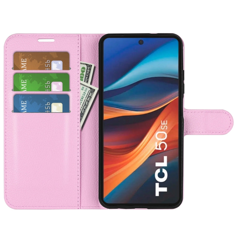 For TCL 50 SE Litchi Texture Horizontal Flip Leather Phone Case with Holder