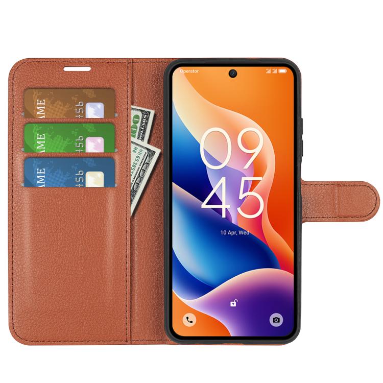 For TCL 605 / 60 SE Litchi Texture Horizontal Flip Leather Phone Case with Holder