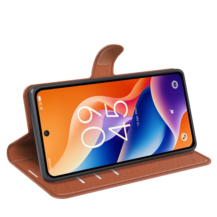 For TCL 605 / 60 SE Litchi Texture Horizontal Flip Leather Phone Case with Holder