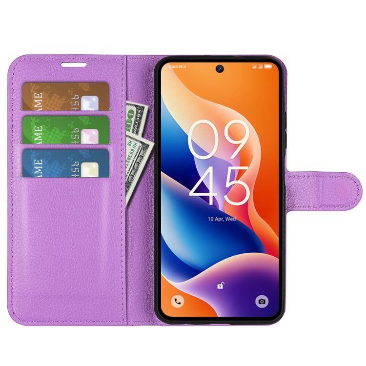 For TCL 605 / 60 SE Litchi Texture Horizontal Flip Leather Phone Case with Holder
