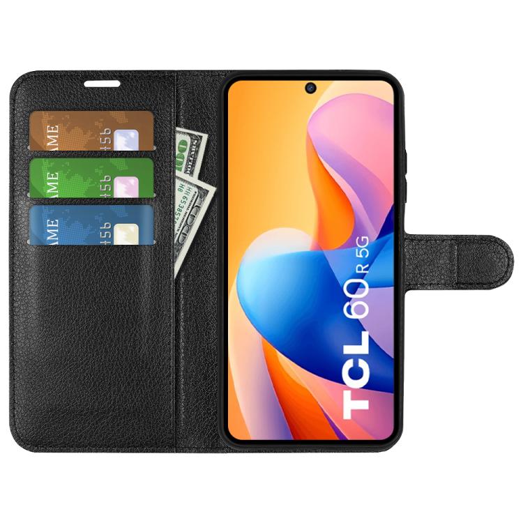 For TCL 60R 5G / 60 5G Litchi Texture Horizontal Flip Leather Phone Case with Holder