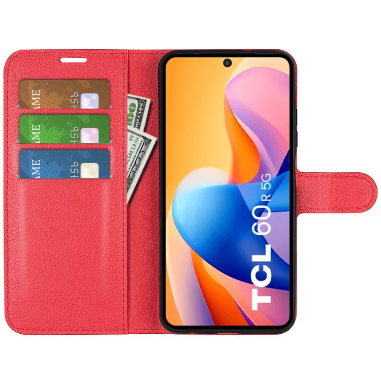 For TCL 60R 5G / 60 5G Litchi Texture Horizontal Flip Leather Phone Case with Holder
