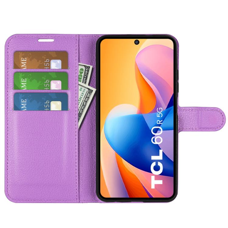 For TCL 60R 5G / 60 5G Litchi Texture Horizontal Flip Leather Phone Case with Holder