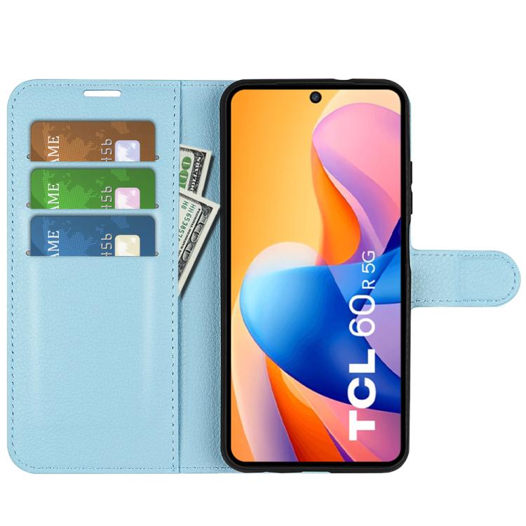 For TCL 60R 5G / 60 5G Litchi Texture Horizontal Flip Leather Phone Case with Holder