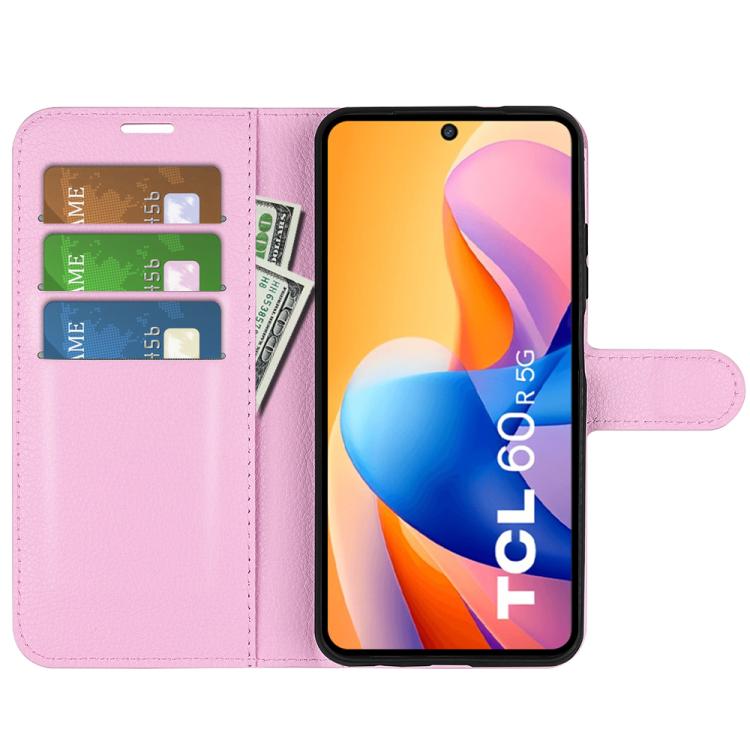 For TCL 60R 5G / 60 5G Litchi Texture Horizontal Flip Leather Phone Case with Holder