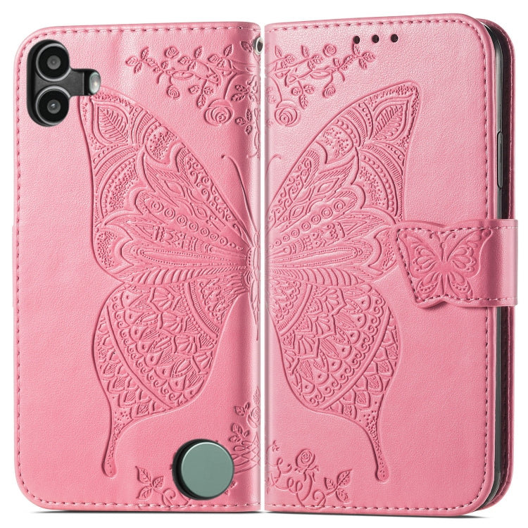 For Nothing CMF Phone 1 Butterfly Love Flower Embossed Leather Phone Case