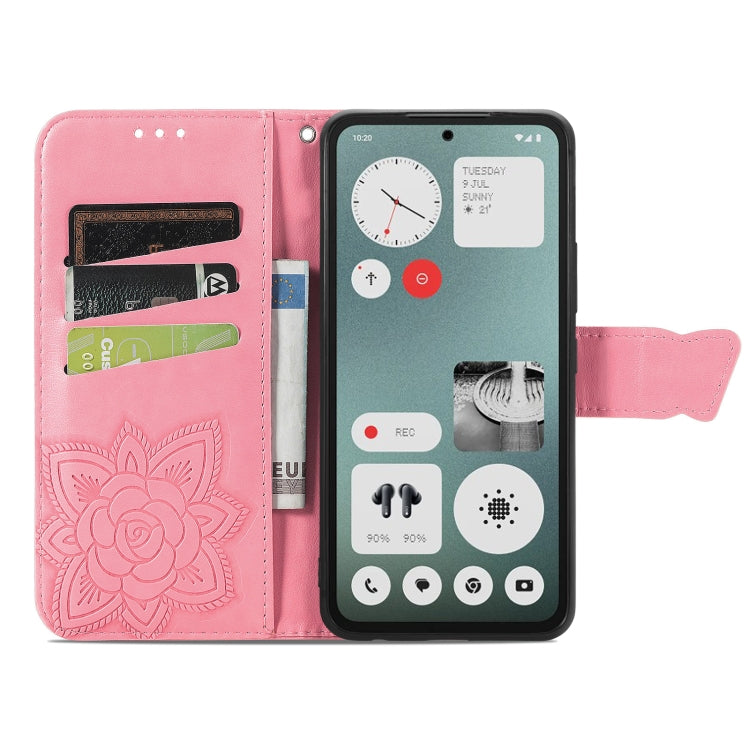 For Nothing CMF Phone 1 Butterfly Love Flower Embossed Leather Phone Case
