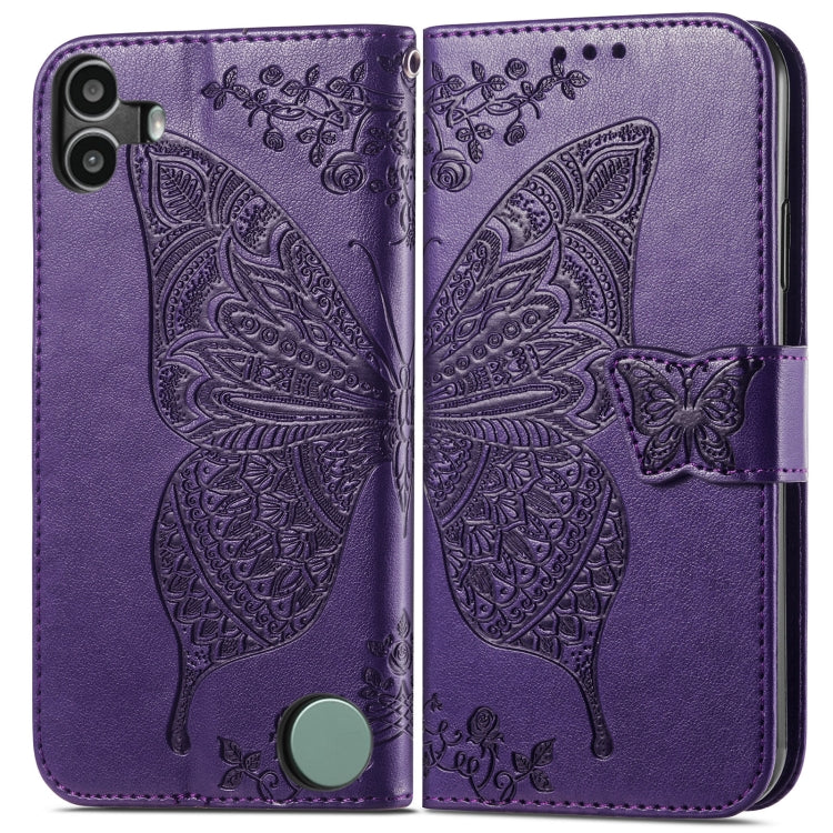 For Nothing CMF Phone 1 Butterfly Love Flower Embossed Leather Phone Case