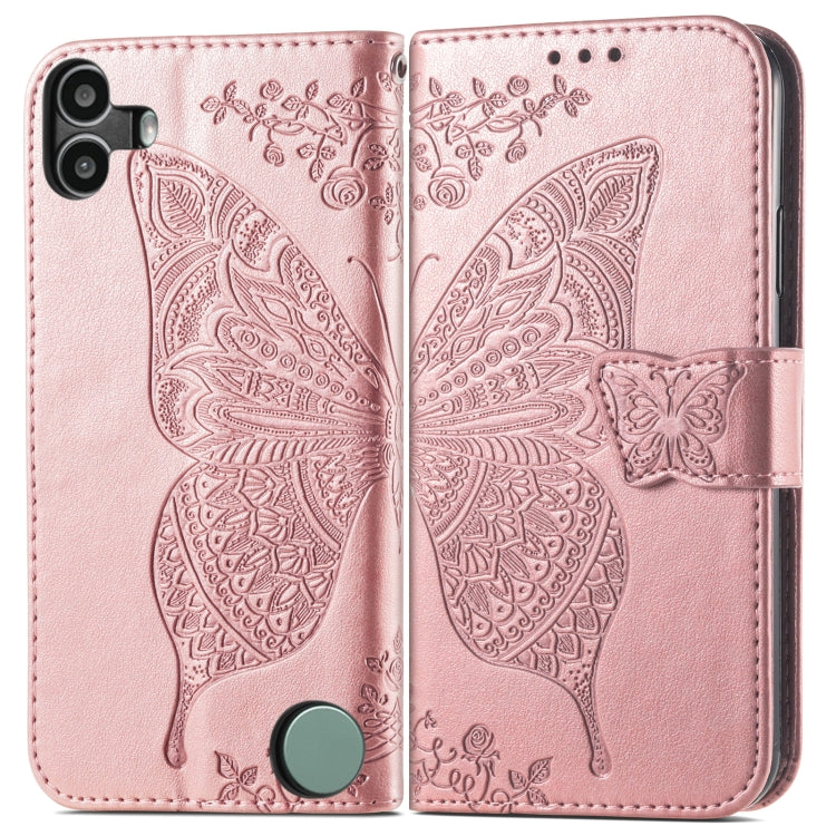 For Nothing CMF Phone 1 Butterfly Love Flower Embossed Leather Phone Case