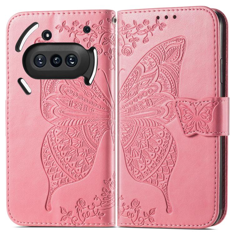 For Nothing Phone 3a Butterfly Love Flower Embossed Leather Phone Case