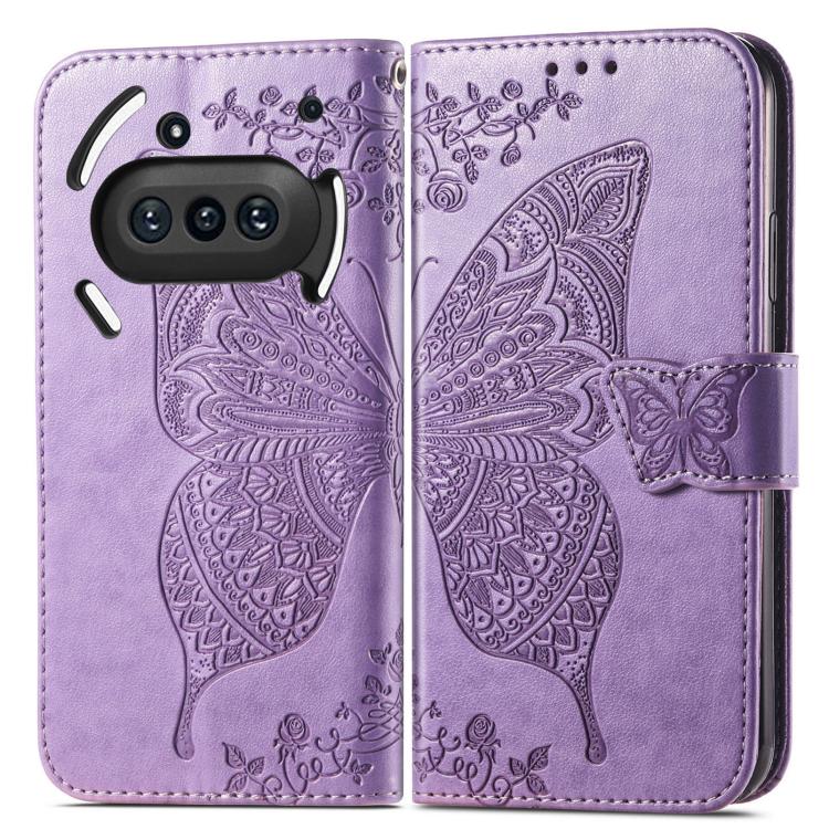 For Nothing Phone 3a Butterfly Love Flower Embossed Leather Phone Case