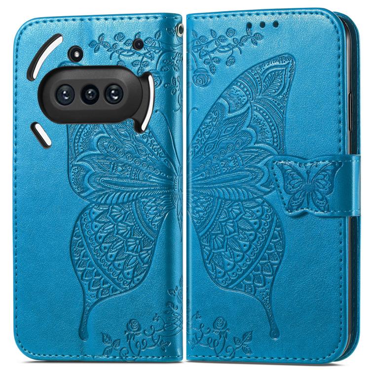 For Nothing Phone 3a Butterfly Love Flower Embossed Leather Phone Case