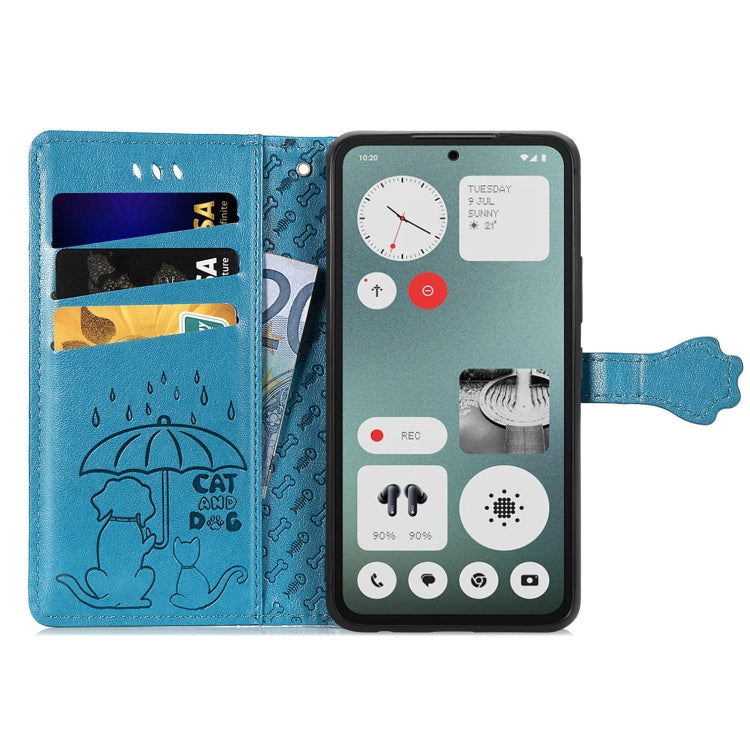 For Nothing CMF Phone 1 Cat and Dog Embossed Leather Phone Case