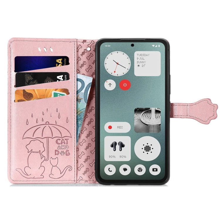 For Nothing CMF Phone 1 Cat and Dog Embossed Leather Phone Case