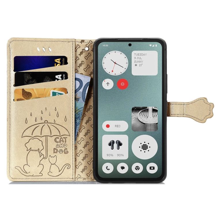 For Nothing CMF Phone 1 Cat and Dog Embossed Leather Phone Case