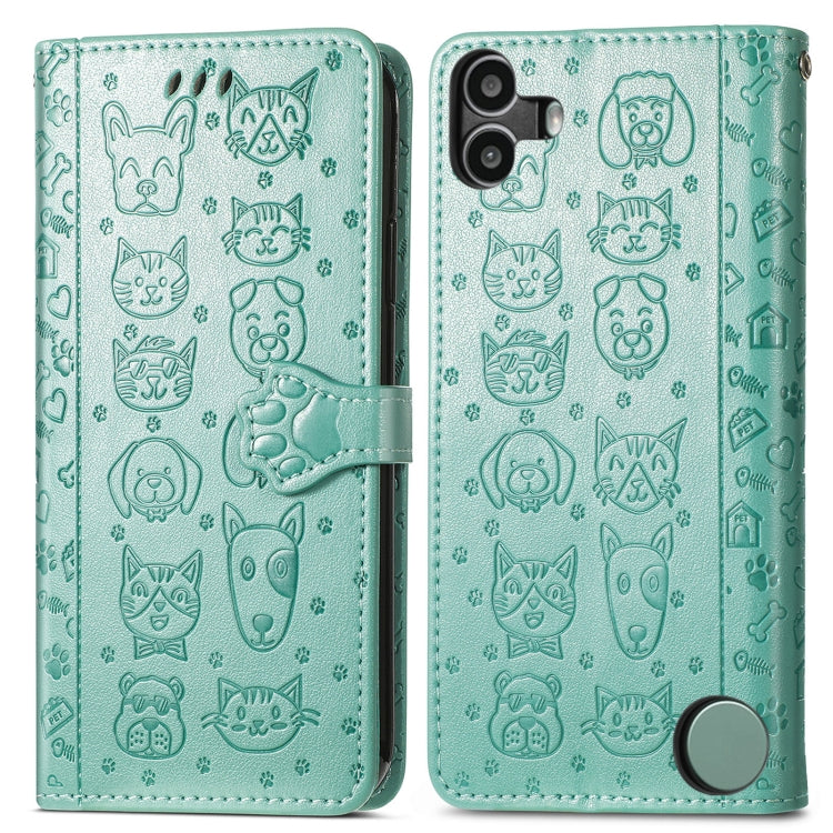 For Nothing CMF Phone 1 Cat and Dog Embossed Leather Phone Case