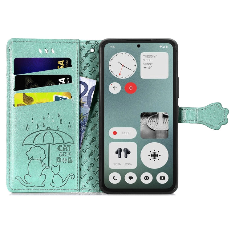 For Nothing CMF Phone 1 Cat and Dog Embossed Leather Phone Case