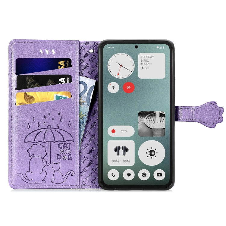For Nothing CMF Phone 1 Cat and Dog Embossed Leather Phone Case