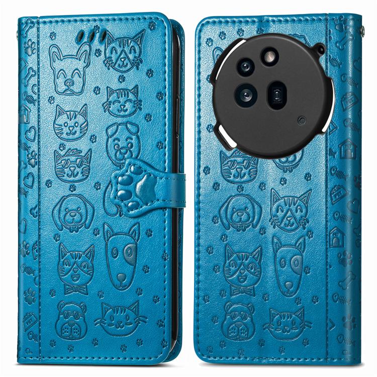 For Nothing Phone 3a Cat and Dog Embossed Leather Phone Case