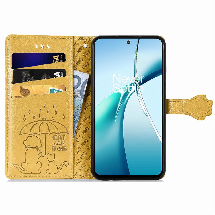 For Nothing Phone 3a Cat and Dog Embossed Leather Phone Case