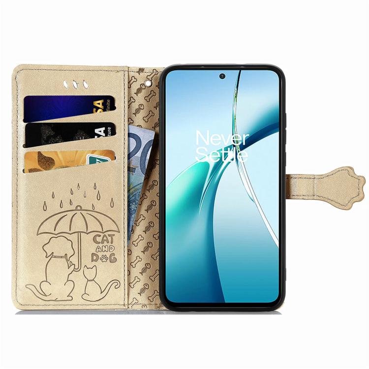 For Nothing Phone 3a Pro Cat and Dog Embossed Leather Phone Case