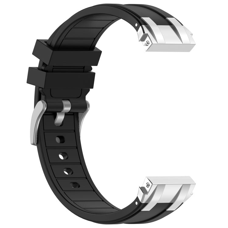 For Amazfit Bip U 20mm Quick Release Silver Buckle Royal Silicone Watch Band