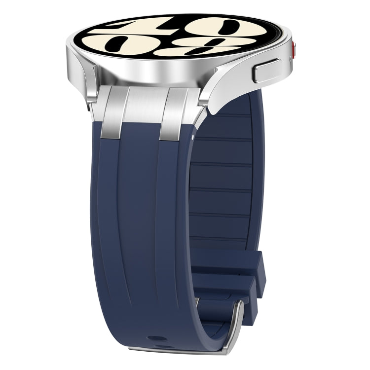 For Amazfit Bip3 Pro 20mm Quick Release Silver Buckle Royal Silicone Watch Band