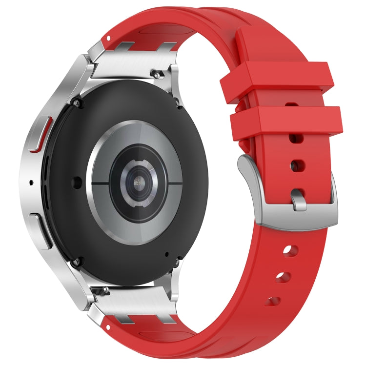 For Amazfit Bip3 20mm Quick Release Silver Buckle Royal Silicone Watch Band