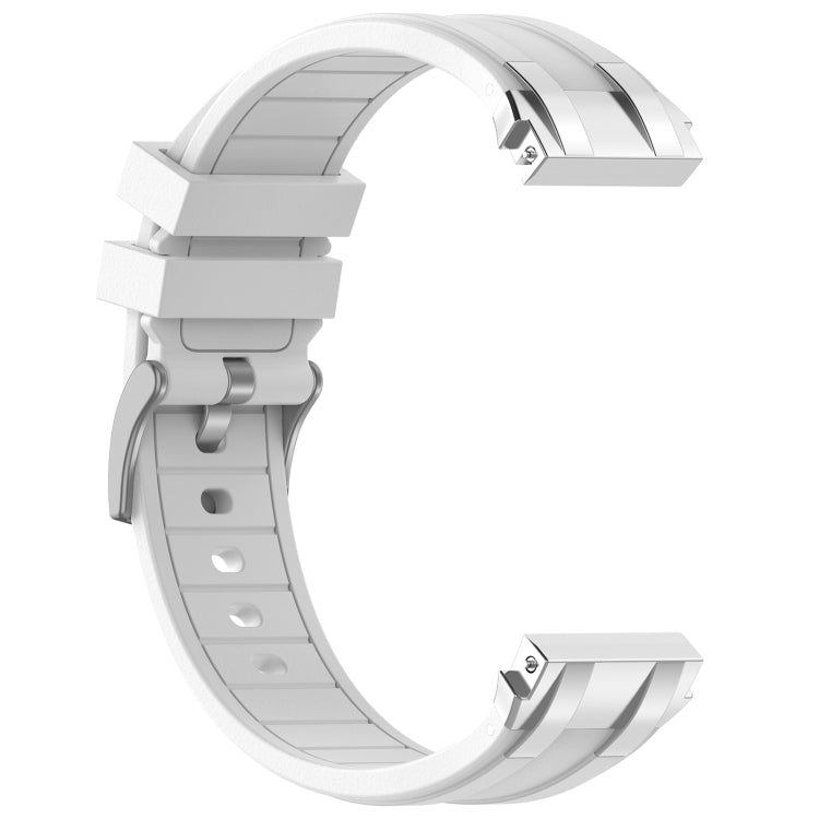For Amazfit GTS 2 Mini 20mm Quick Release Silver Buckle Royal Silicone Watch Band