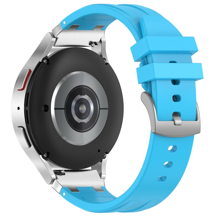 For Amazfit GTS 2 Mini 20mm Quick Release Silver Buckle Royal Silicone Watch Band