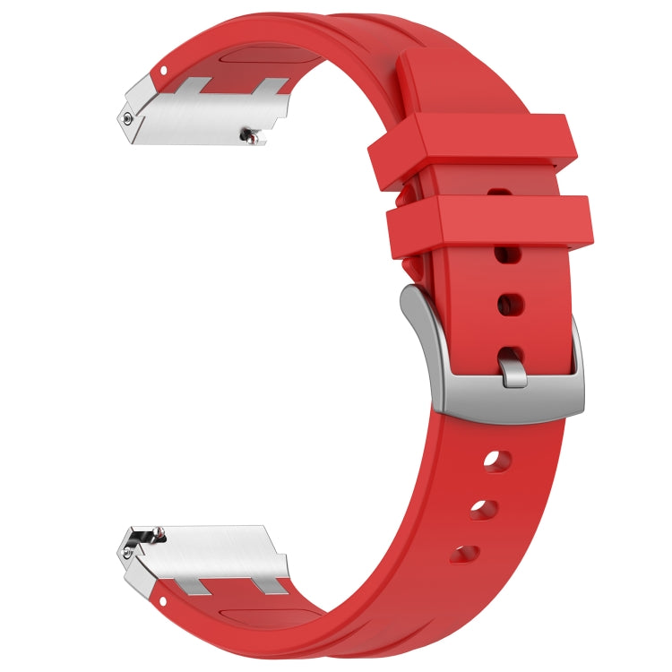 For Amazfit Pop Pro 20mm Quick Release Silver Buckle Royal Silicone Watch Band