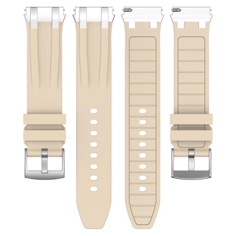 For Amazfit Pop 20mm Quick Release Silver Buckle Royal Silicone Watch Band