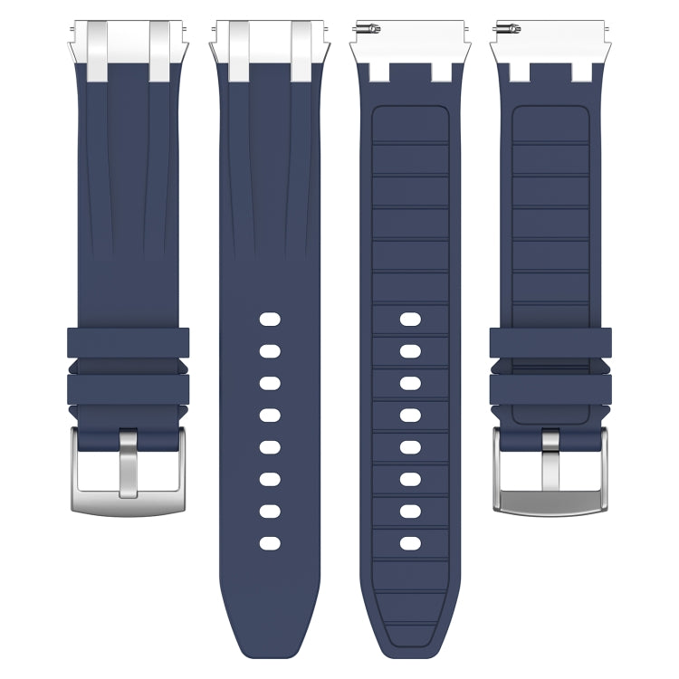 For Amazfit Bip Lite 20mm Quick Release Silver Buckle Royal Silicone Watch Band