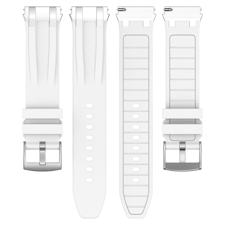 For Amazfit GTS 20mm Quick Release Silver Buckle Royal Silicone Watch Band