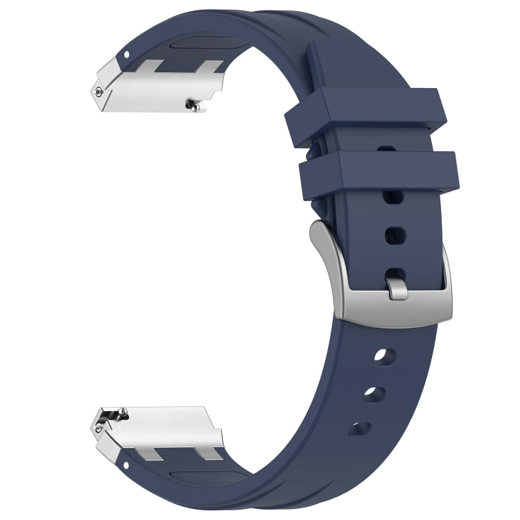 For Amazfit Bip 20mm Quick Release Silver Buckle Royal Silicone Watch Band