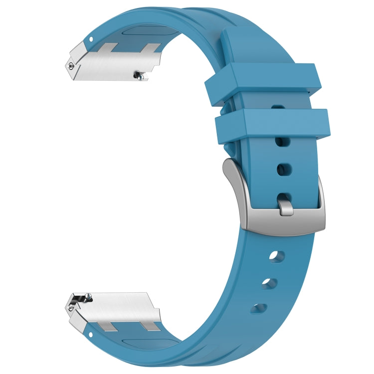 For Amazfit Bip 20mm Quick Release Silver Buckle Royal Silicone Watch Band