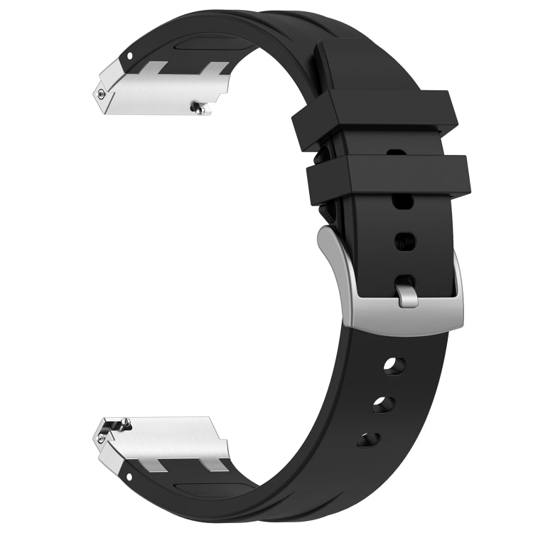 For Amazfit Bip 20mm Quick Release Silver Buckle Royal Silicone Watch Band