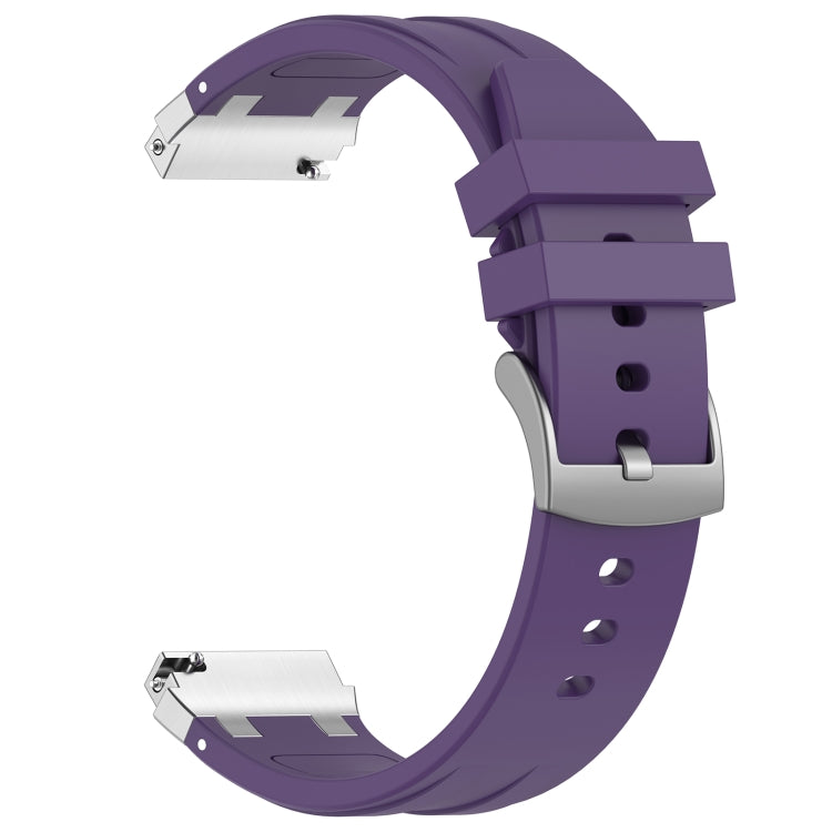 For Amazfit Bip 20mm Quick Release Silver Buckle Royal Silicone Watch Band
