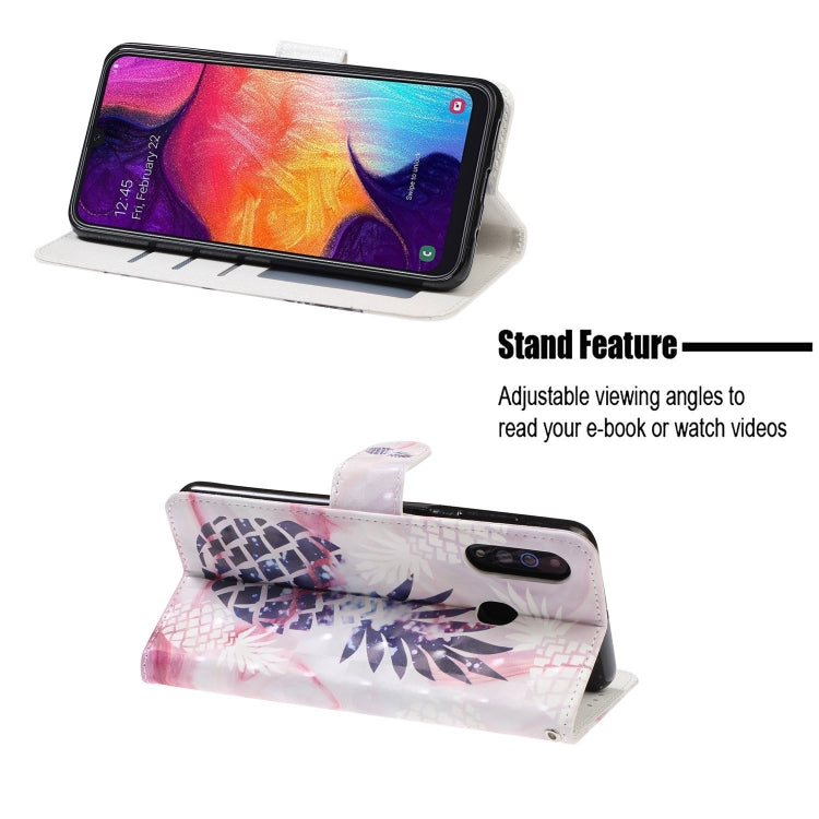 3D Visual Painting Left And Right Open Leather Case for Galaxy M30 , With Bracket & Card Slot & Wallet & Bracelet