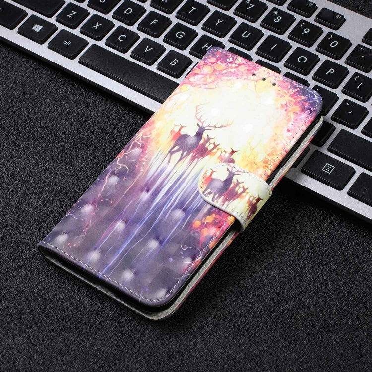 3D Visual Painting Left And Right Open Leather Case for Galaxy M30 , With Bracket & Card Slot & Wallet & Bracelet