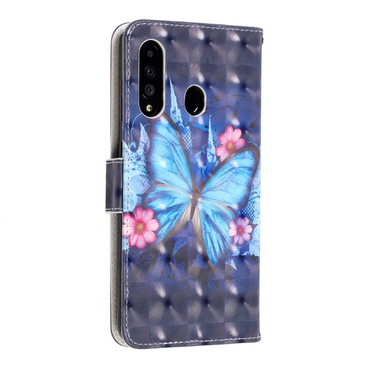 3D Visual Painting Left And Right Open Leather Case for Galaxy M30 , With Bracket & Card Slot & Wallet & Bracelet